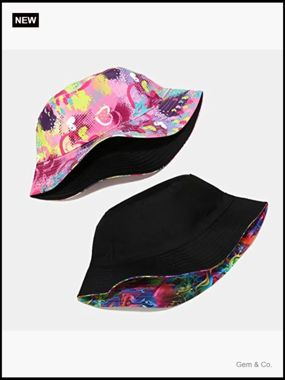 Reversible Bucket Hat Double-Side-Wear Sun Protection Lightweight
